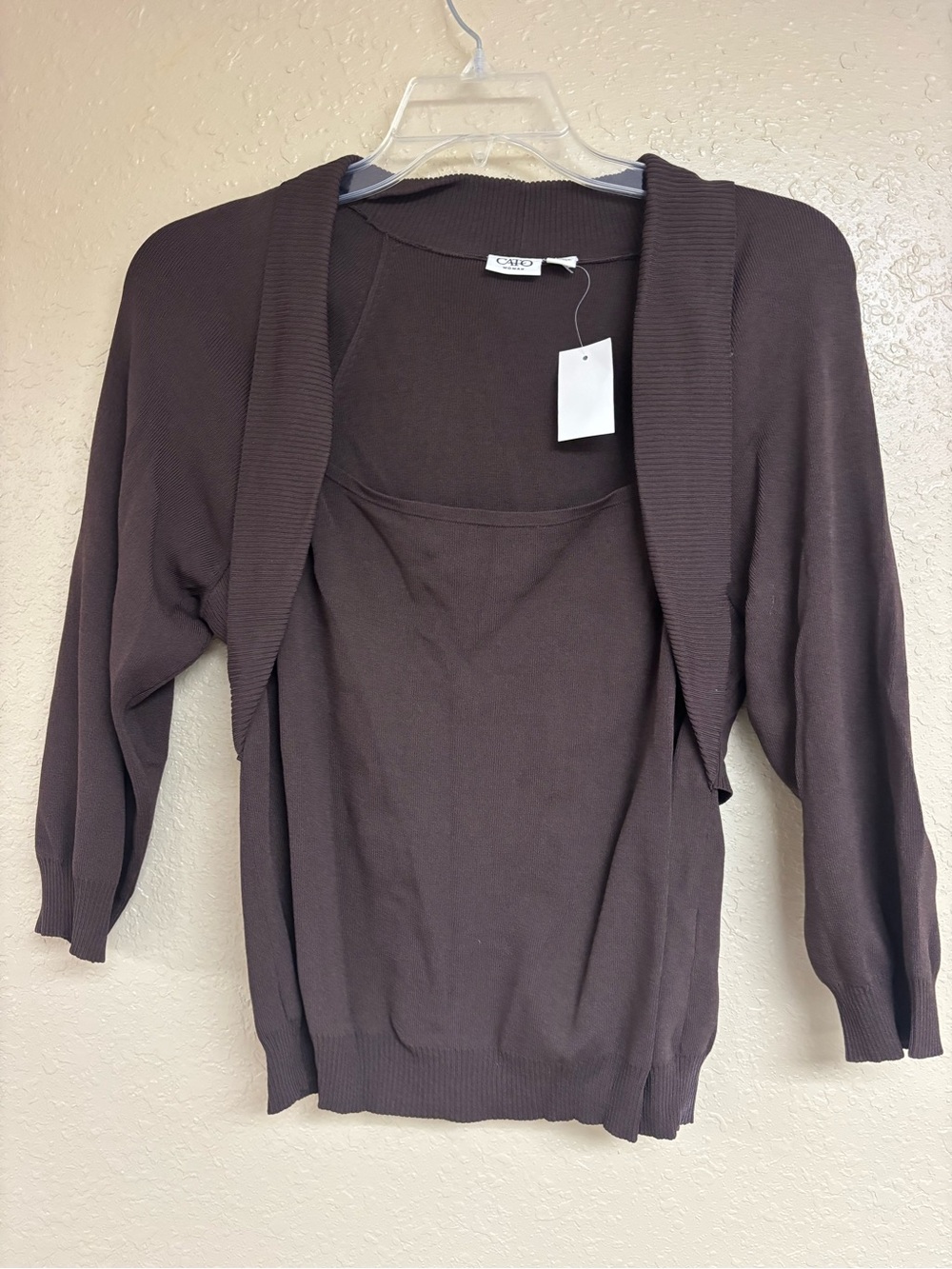 Cato Women's Dark Brown Two-Piece Sweater Set